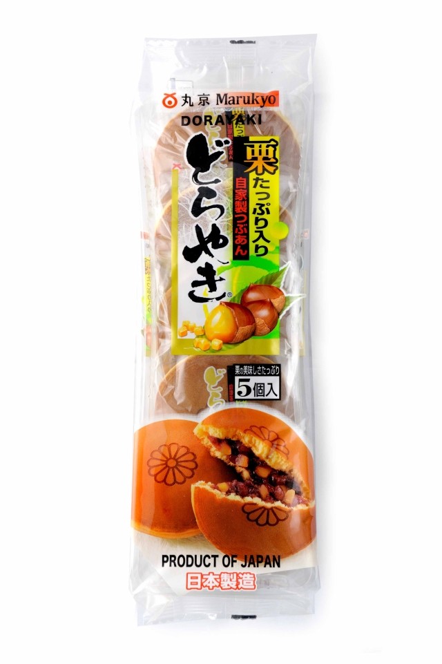日本原装进口零食品 丸京 栗子红豆鸡蛋糕(大) 290g 5个装铜锣烧