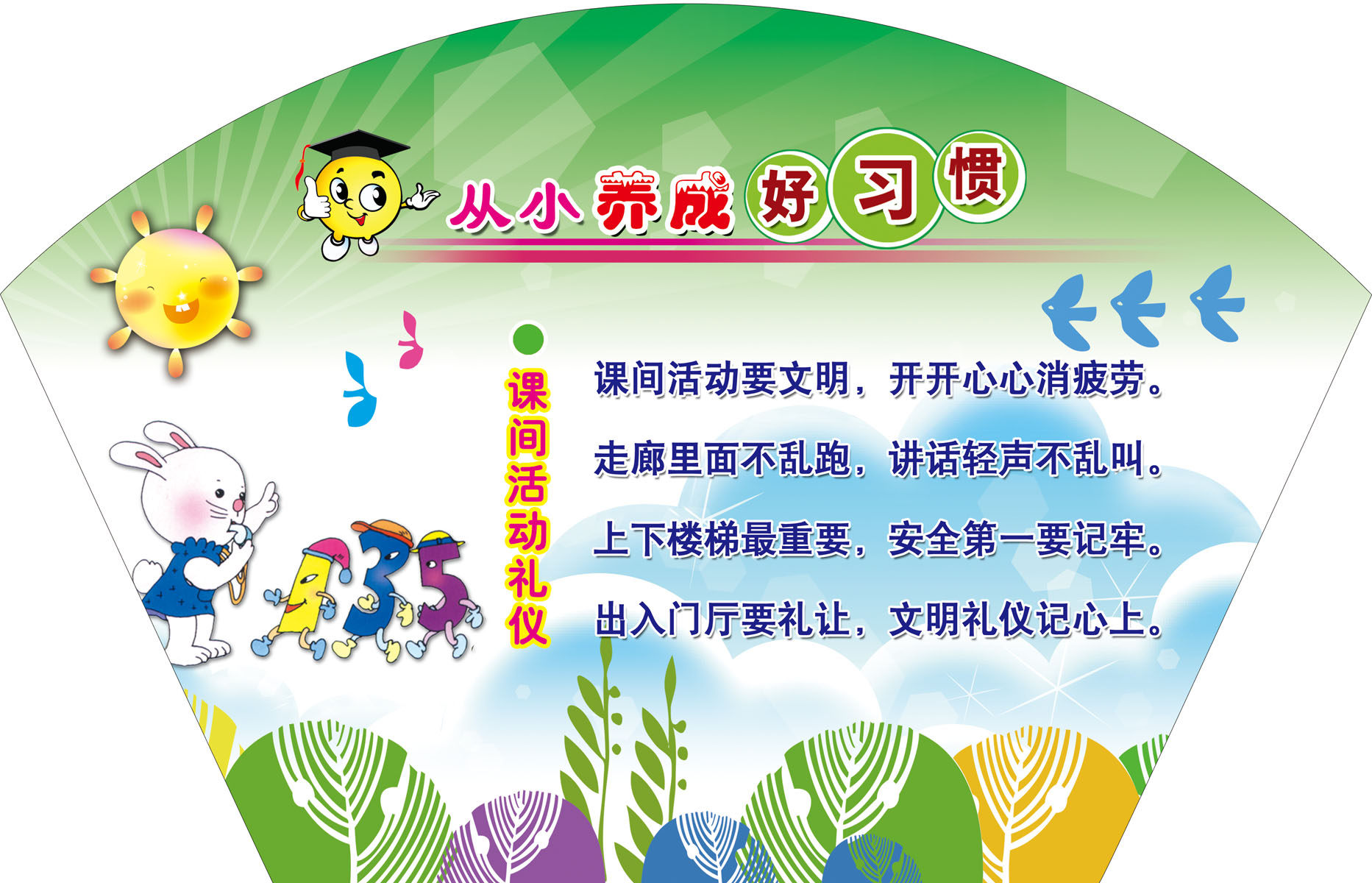 海报印制设计服务展板素材从小养成好习惯定制写真