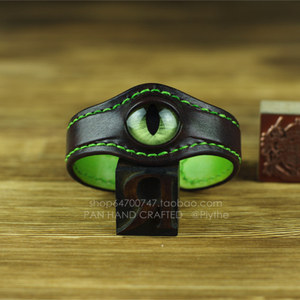 绿猫眼重口味原创设计独家牛皮纯手工眼球手镯情侣饰品个性手环