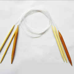 编织工具手工DIY双尖竹棒针碳化环形针/优质竹环针/80CM