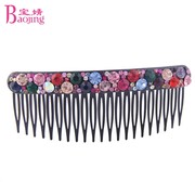 Baojing jewelry Korea hair accessories plug the female headdress movable comb Korean version of the multi-tooth comb color rhinestone fringe comb