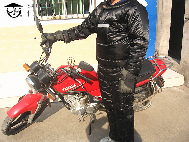 电动摩托车挡风衣连体款冬季保暖防寒服电瓶车挡风被加大加厚护膝