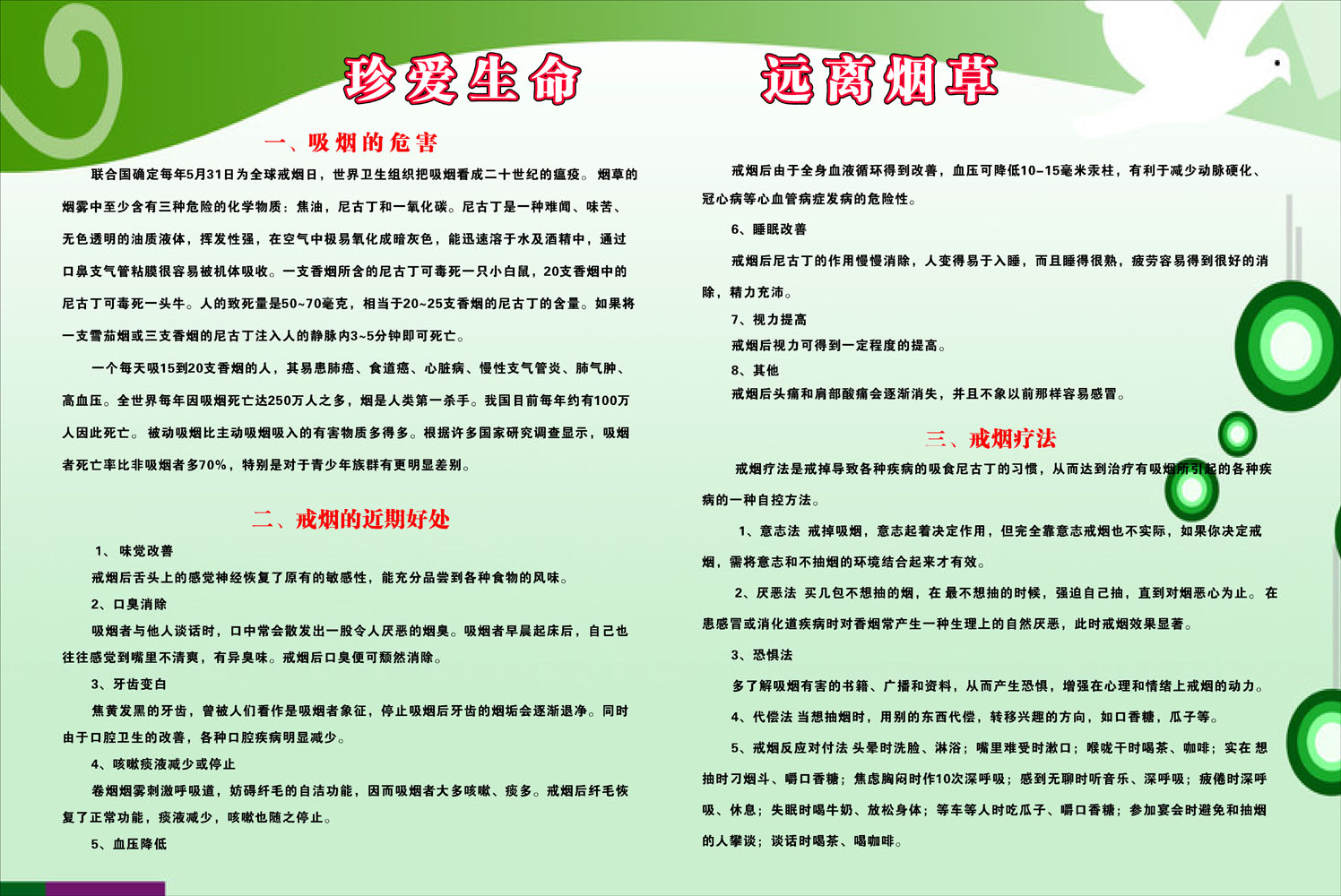 吸烟的危害展板