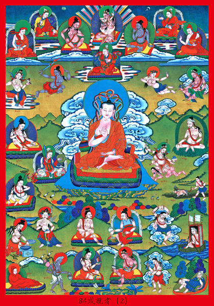 海报印制展板素材佛教挂图八十四成就副本写真