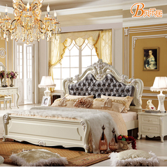 卧室家具 欧式床 法式床公主床 实木床双人床 1.8米软靠婚床包邮