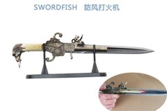 剑鱼swordfish仿古工艺防风打火机马头装饰桌面摆件家居用品摆设