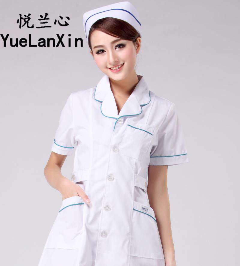 悦兰心护士服白色夏装短袖环保面料美容药店工作服nx21