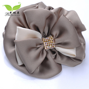 Bagen grass headgear bow fabric flower hair band Korean elastic ponytail hair accessories made diamond rope ring