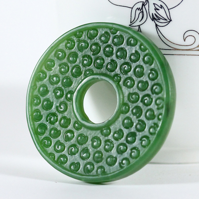 仿古玉璧 和田玉碧玉挂件 22克【玉路呈祥】