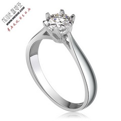 美地亚珠宝PT900铂金50分钻石结婚女戒求婚戒指生日礼品顺丰包邮