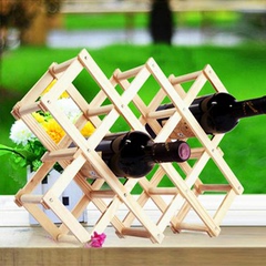 实木创意折叠酒架 红酒架 葡萄酒架 坚固耐用 10瓶装酒瓶架特价
