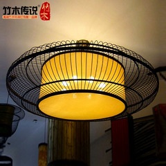 忆江南 现代中式客厅吊灯 创意个性餐厅灯书房卧室艺术竹灯具0057