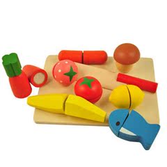 儿童玩具 木制水果蔬菜切切看 儿童角色扮演厨房仿真玩具 切切乐