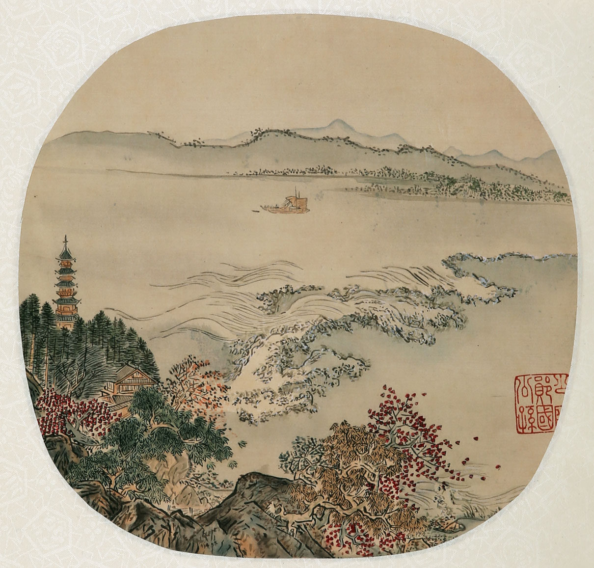 宋·佚名 钱塘观潮【朵云轩 木版水印国画】【立轴】