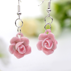 Green national wind song Jingdezhen rose girlfriend gifts handmade ceramic jewelry-earrings earring