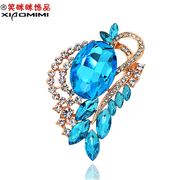 Email Crystal brooch women smiling Korean luxury corsage pin clasp Korea classic brooch flowers