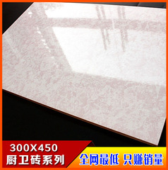 佛山陶瓷 厨房卫生间瓷砖300X450不透水墙砖釉面防滑地砖 2-45122