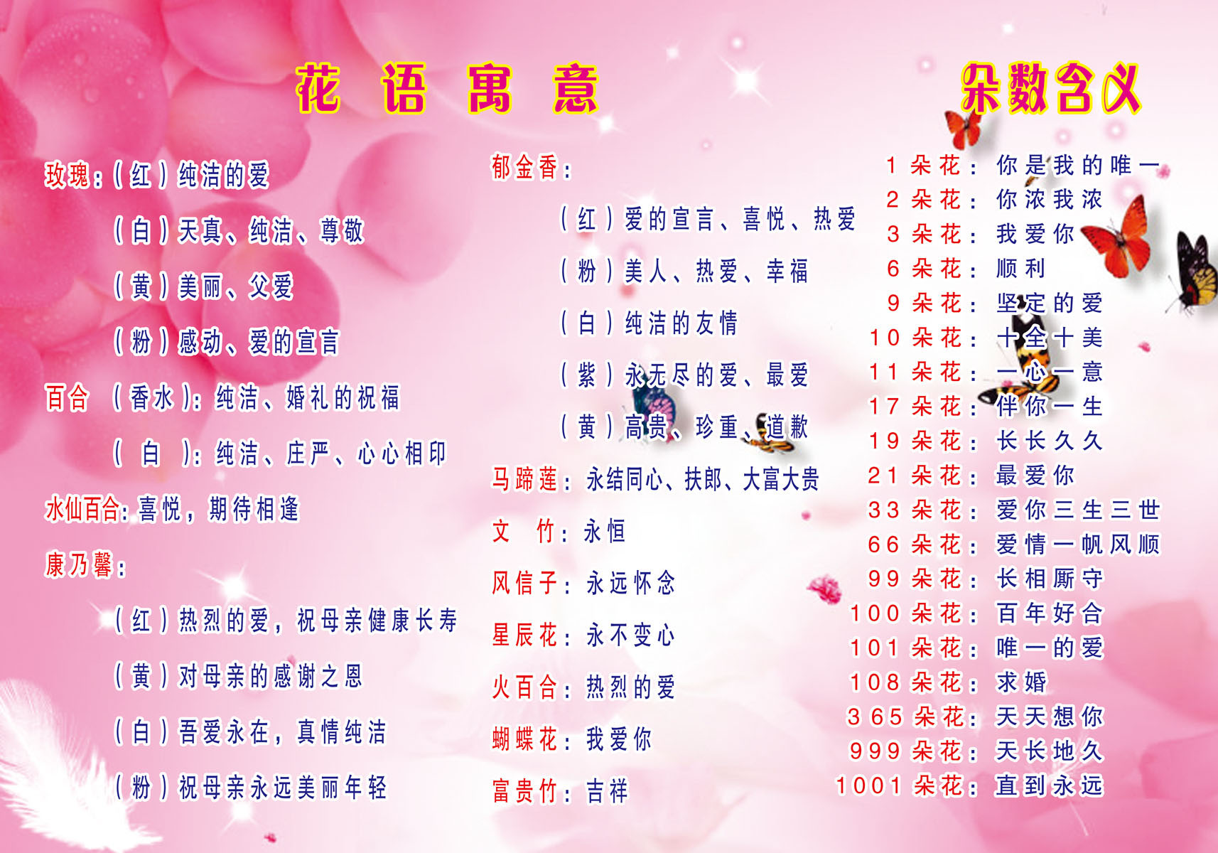 海报印制设计展板素材花语寓意朵数含义定制写真