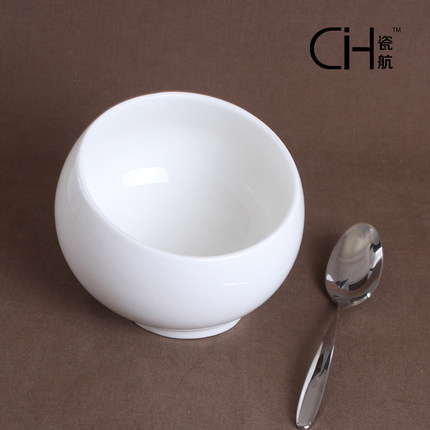 瓷航球碗家居厨房瓷器纯白色欧式陶瓷碗水果沙拉碗套装创意