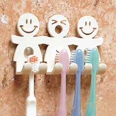 韩国进口吸盘式牙刷架 创意卫浴牙刷座牙具架 正品吸壁牙刷挂架子