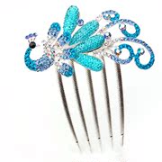 Smiling Peacock plug the new Korean version of diamond crystal hair comb comb hair clip hair hair accessories 367951