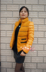 专柜正品雪豹2013新款冬装貂绒修身立领保暖羽绒服女短装外套3313