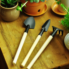 多肉植物工具 迷你园艺三件套 小铁铲 耙 锹 家庭种花必备工具