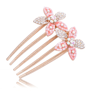 Package mail compose well new best selling hair Korea rhinestone hair tiara comb flower hair comb insert card