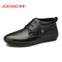 Aokang shoes soft soles and face daily in winter warm casual shoes men's driving shoes men high shoes