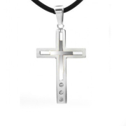 Wing hollow titanium drill steel men''s cross necklaces Jesus pendants titanium steel men jewelry Korean fashion