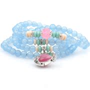 Myatou peace and prosperity for rich blue chalcedony Beads Bracelet 108 Crystal bracelet female fish bracelet