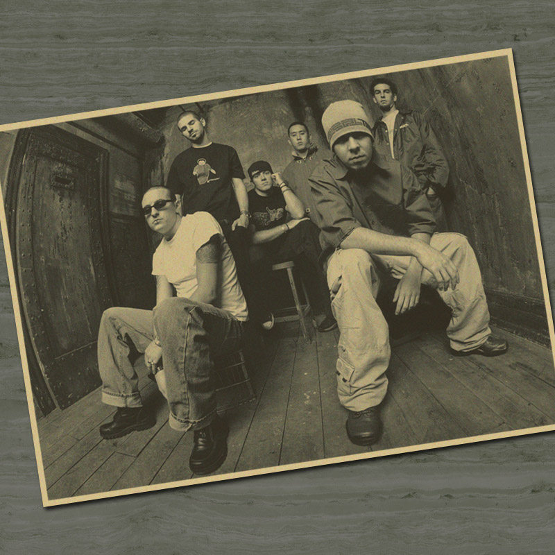 林肯公园linkinpark摇滚乐队怀旧复古牛皮纸海报招贴装饰画现代装饰画