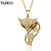 YUKI Web Crystal rhinestone jewelry necklace women short clavicle chain pet Fox women love gifts