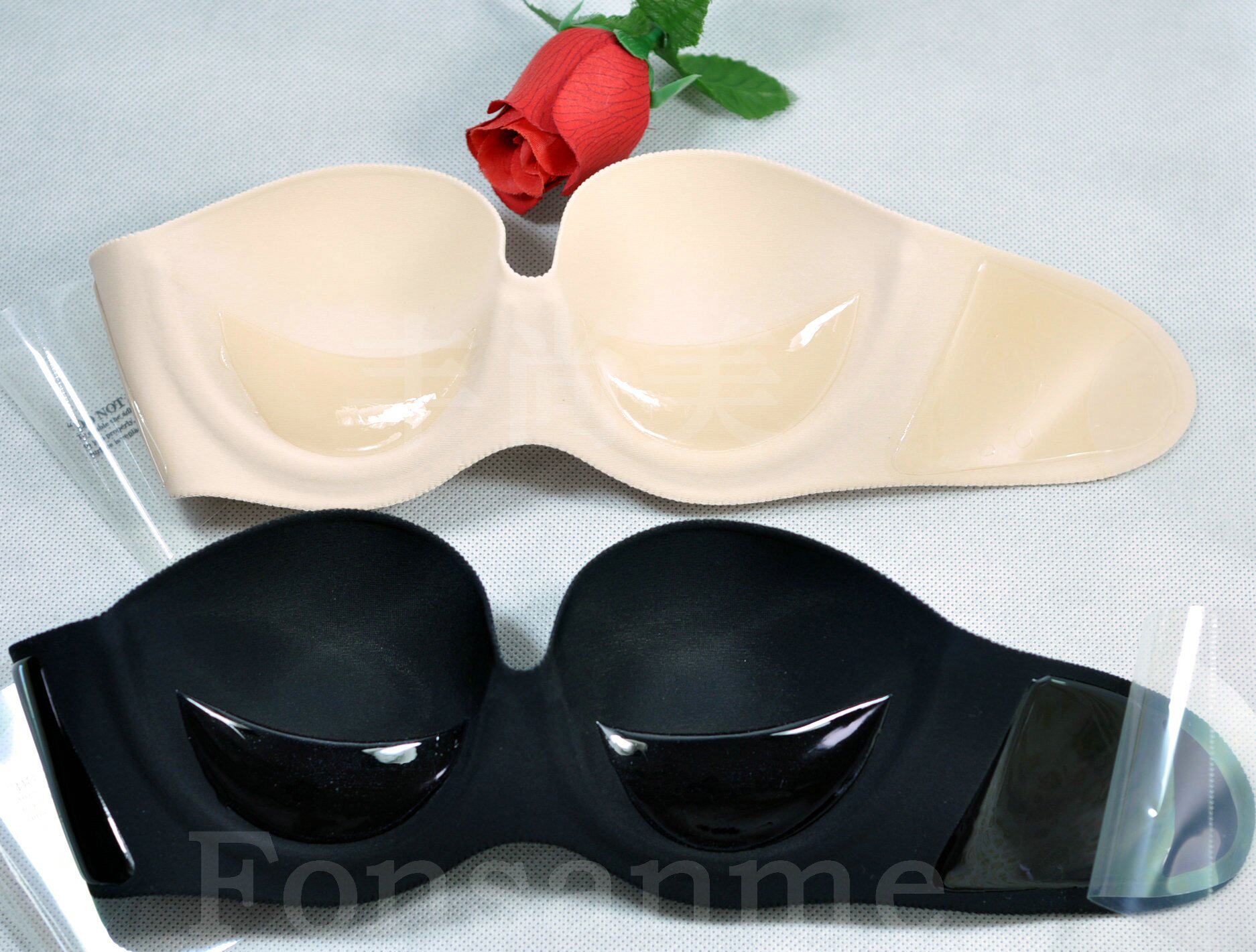 fonsanme 加厚一片式隐形文胸 婚纱文胸 聚拢 防滑落隐形内衣