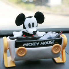 正品米奇迪士尼创意卡通车载手机座粘贴式仪表台汽车用置物盒支架