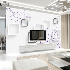 现代简约客厅沙发电视背景墙纸3d立体无缝壁纸温馨制定壁画 欧式