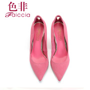 Faiccia/color non-genuine sheep spring 2015 new counters in Beijing on pointy stiletto girl high heels 6B13