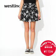 Westlink/West fall 2015 new wave black and white printed skirts skirts a umbrella skirt Tutu