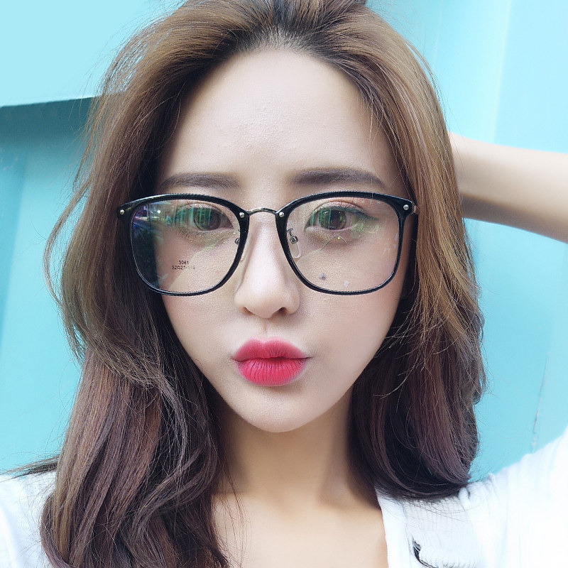 复古眼镜框男女眼镜架潮网红同款大框近视眼镜长脸黑色平光镜潮流