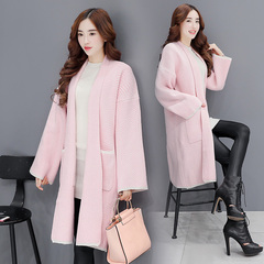 2016冬季新款女装韩版气质宽松显瘦长袖开衫中长款风衣外套女潮