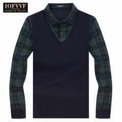 IOFVVF2015新款秋冬季男士毛衣纯色翻领针织纯羊毛男装加厚羊毛衫