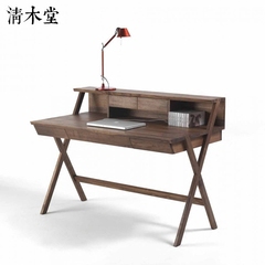 胡桃木书桌 清木堂 现代中式实木北欧简约书桌 书房设计书桌