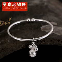 Silver bracelet 925 Silver female new Japan and South Korea the opening bell bracelets simple openwork silver bracelet as a birthday present