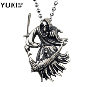 Domineering short titanium steel necklace chain jewelry clavicle YUKI men death to the Europe and America people cool design pendant