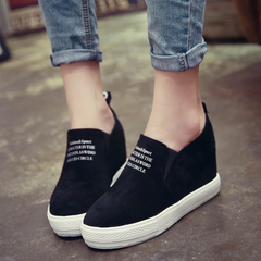 Hero sheep fall 2015 new thick-soled casual shoes women high shoes wedges students in Korean high heel shoes