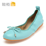 Shoebox flat-bottom shoes shoe 2016 spring bow set foot shallow scoop sweet leisure shoes women's shoes