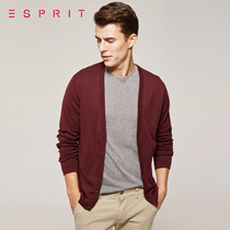 【包邮】新品 ESPRIT 男士纯色针织开衫-085EE2I010 吊牌价499