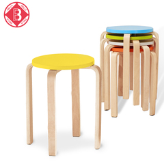 ebells餐凳实木简约凳子沙发圆凳创意矮凳现代木凳小板凳休闲家用