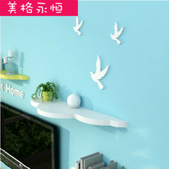创意木制飞鸟3D立体墙贴电视背景墙装饰客厅儿童幼儿园可移除贴花