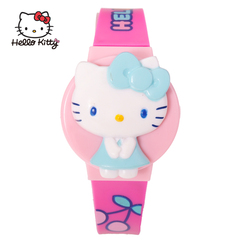 HELLOKITTY正品儿童卡通表数字表女孩礼品KT猫手表腕表跳字表换面